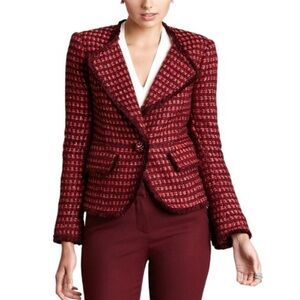 Tory Burch- “Victory” Tweed Blazer Jacket with stringed Trim